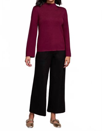 Tribal Long Sleeve Funnel Neck Sweater In Wine