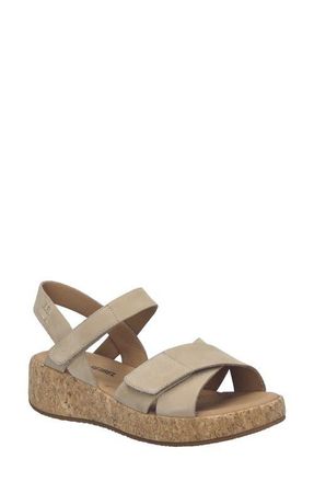 Josef Seibel Evita 03 Slingback Platform Wedge Sandal in Creme Nubuck at Nordstrom, Size 10-10.5Us