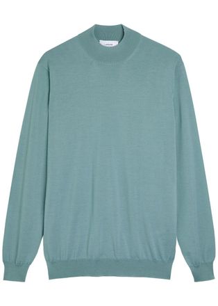 Lardini Fine-knit Wool top - Blue - Xxl