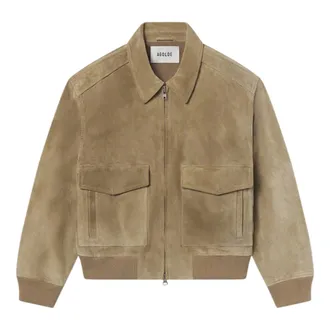 A Gold E Leather Jackets, male, Brown, Size: L Emil Bomber