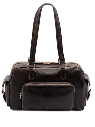 Miu Miu Schoudertas met ritssluiting en handgreep - Bruin