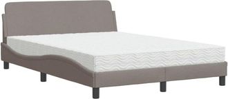 vidaXL Cama Con Colch&oacute;n Tela Gris Taupe 140x190 Cm Vidaxl