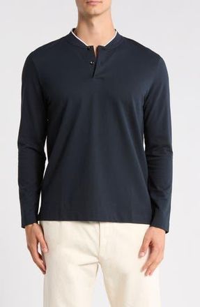 BOSS Pal Long Sleeve Blade Collar Polo in Dark Blue at Nordstrom Rack, Size Xx-Large