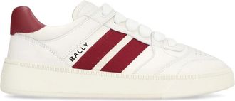 Bally Leren Low-Top Sneakers met Signature Stripes - Heren - Sneakers - Wit - 40 EU - Leer - Schoenen