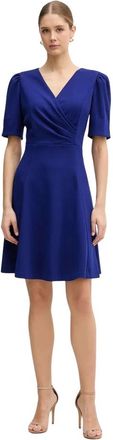 DKNY Flared Mini Jurk - Dames - Korte kleedjes - Blauw - XS - Polyester - Kleedjes
