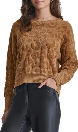 DKNY Dkny Cheetah Chenille Sweater