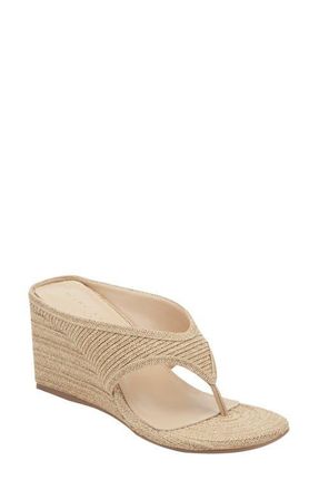 Marc Fisher Udena Wedge Flip Flop in Light Natural at Nordstrom, Size 8.5