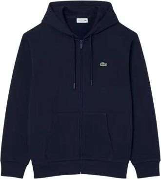 Lacoste Felpa con cappuccio e zip in pile - - Sweatshirts & Hoodies - Uomo - Blu - M