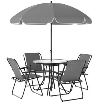 OUTSUNNY Conjunto de jard&iacute;n 80x80x70 cm gris