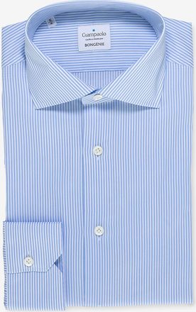 Giampaolo Lang&auml;rmeliges fein gestreiftes Hemd aus Baumwolle