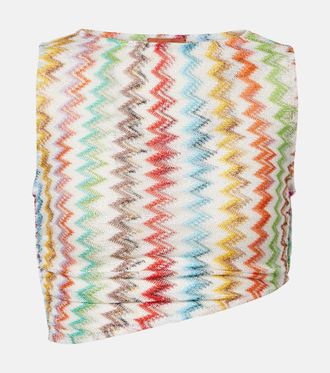 Missoni Crop top Zigzag de lam&eacute; fruncido