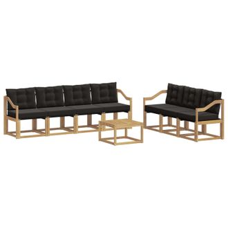 vidaXL Conjunto De Sof&aacute;s De Exterior Con Coj&iacute;n 8 Pcs Blanco Y Negro Vidaxl