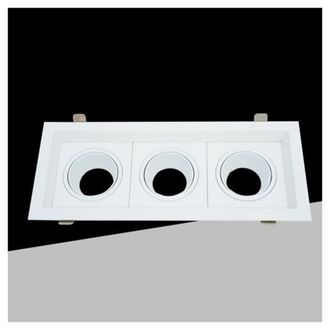 Trade Shop Trade Shop Traesio - Trade Shop - Porta Faretto Triplo Orientabile Incasso Bianco Per Lampadine Gu10 Gu5.3 P33-b3