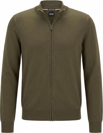 HUGO BOSS Balonso Cardigan - Heren - Vesten - Groen - M - Wol - Truien & Vesten