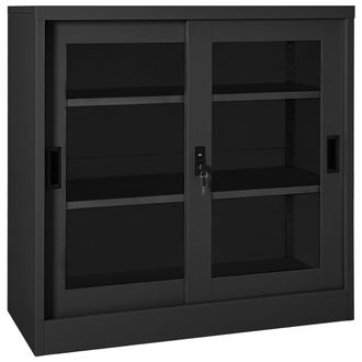 vidaXL Gabinete Con Puerta Corredera De Acero Antracita De 90x40x90 Cm