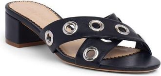 Cinq &agrave; Sept Maya Studded Block Heel Sandal in Navy at Nordstrom, Size 10.5Us