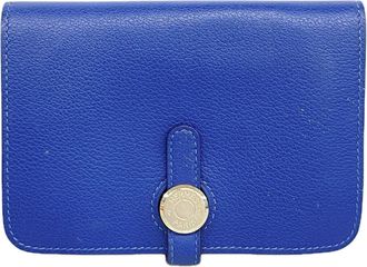 Herm&egrave;s Blue Coin Purse/Coin Case (Pre-Owned)