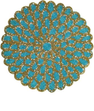 Tiramisu Floral Beaded Placemat in Blue/Black/Gold at Nordstrom Rack