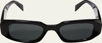 Prada Mens Rectangle Acetate Logo Sunglasses