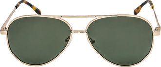 Lacoste Mens Lacoste Gold Metal Frame Green Polarized Sunglasses - Size: ONE size