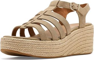 FitFlop Platfforms Espadr. Suede Fisherman Wedge Sandals Womens Wedge Shoes Cappuccino : 10 M (B)