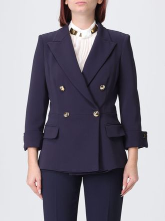 Elisabetta Franchi Blazer doppiopetto slim fit in cr&ecirc;pe con revers a lancia