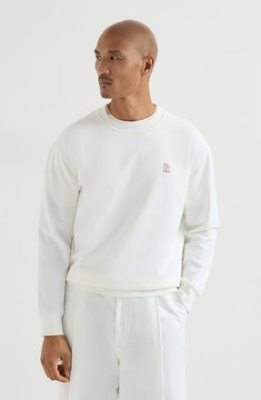 Brunello Cucinelli Cotton French terry sweatshirt in Off-White at Nordstrom, Size Xx-Large Eu