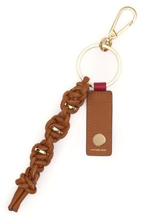 Hammitt Knotted Leather Key Chain in Cocoa/Gold at Nordstrom