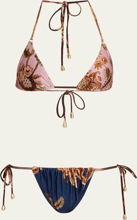 Zimmermann Aster Spliced Triangle Two-Piece Swimsuit