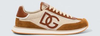 Dolce & Gabbana DG Cushion suede-trimmed sneakers