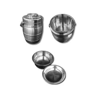 Trade Shop Trade Shop - Thermos Doppio Livello 1.6 Lt Termica Porta Vivande Cibo Acciaio 2 Contenitori