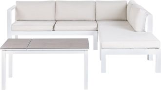 Beliani Conjunto de jard&iacute;n de metal blanco 5 personas