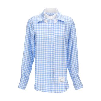 Thom Browne Dames, Blouses & Shirts, Blauw, Maat: XS Zijde