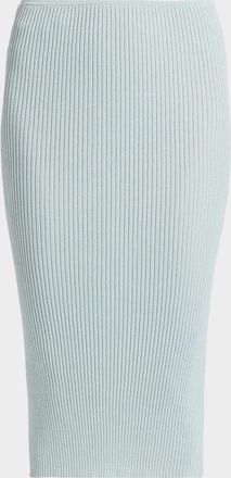 Leset Blake Rib-Knit Pencil Midi Skirt