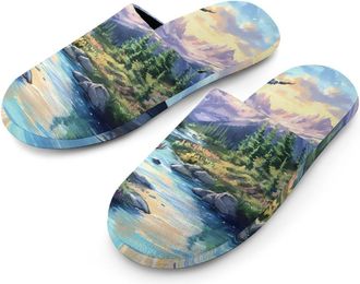 Generic Mooses Eagle1 In The Mountains Mens House Slippers Slip Indoor Slipper On Shoes Warm Outdoor