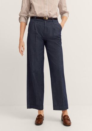 Bugatti Damen Chino met plooi en rechte pijpen