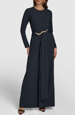 DKNY Long Sleeve Maxi Dress in Nightfall/Nightfall at Nordstrom, Size 16