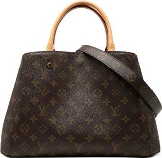 Louis Vuitton Pre-owned Montaigne MM - Dames - Vintage Handtas - Bruin - ONE Size - Leer - Vintage