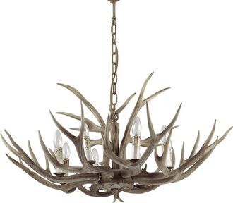 Ideal Lux Chalet - L&aacute;mpara Colgante De 8 Luces Marr&oacute;n Claro, E14 - Ideal Lux