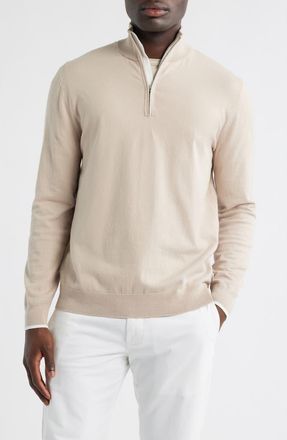 Reiss Swinley Quarter Zip Sweater in Oatmeal at Nordstrom Rack, Size X-Large