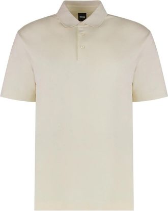 HUGO BOSS Polo van Katoenmix - Heren - Polos - Beige - S - Katoen - Tops