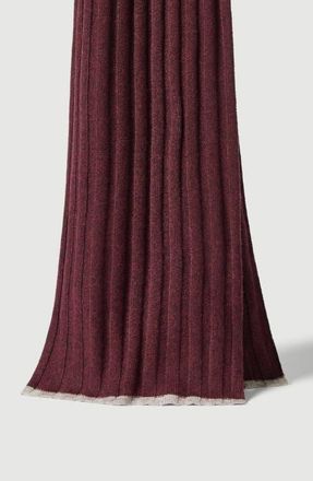 Brunello Cucinelli Cashmere rib knit scarf in Burgundy at Nordstrom