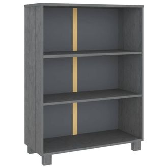 Berkfield Home Book Cabinet HAMAR Dark Grey 85x35x112 cm Solid Wood Pine | Size: 85 x 35 x 112 cm
