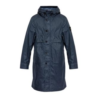 Stone Island Parkas, male, Blue, Size: XL Parka with hood