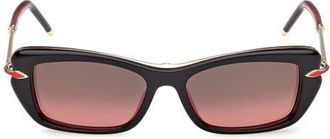 Christian Louboutin 53mm Butterfly Sunglasses in Bilayer Black /Red /Gold at Nordstrom