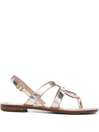 Geox Sozy leather buckled sandals - Gold