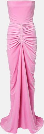 Alex Perry Abito bustier in velluto con ruches