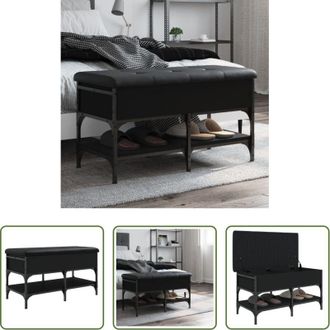 vidaXL Scarpiera - Panca Porta Scarpe Nera 82x42x45 cm in Legno Multistrato