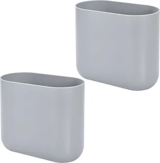 iDesign Small Plastic 1.9 Gallon / 7 L Oval Bathroom Trash Can, 2-Pack, Gray at Nordstrom