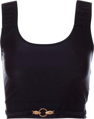Just Cavalli Top con placca logo - Nero